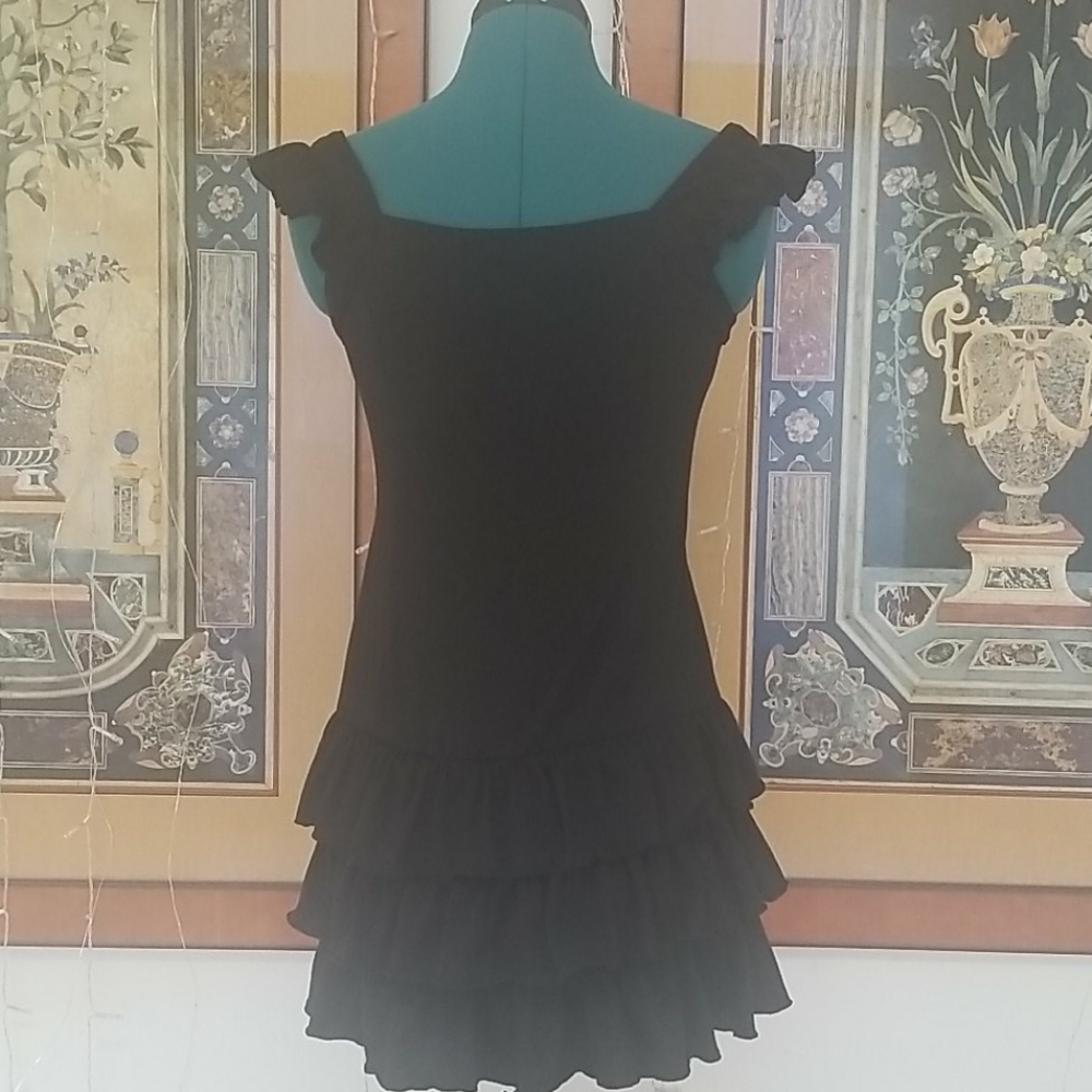 Black Ruffle Mini Dress! - Picture 3 of 6